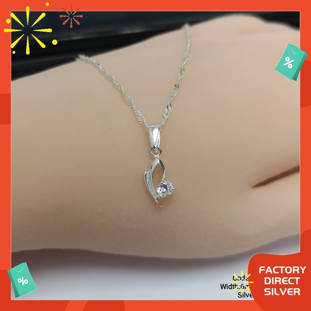 **ขายส่ง** Silver925 (Set) สร้อยคอ NSP Size:025 & Pendant PH197 Diamond (Rantai & Roket)