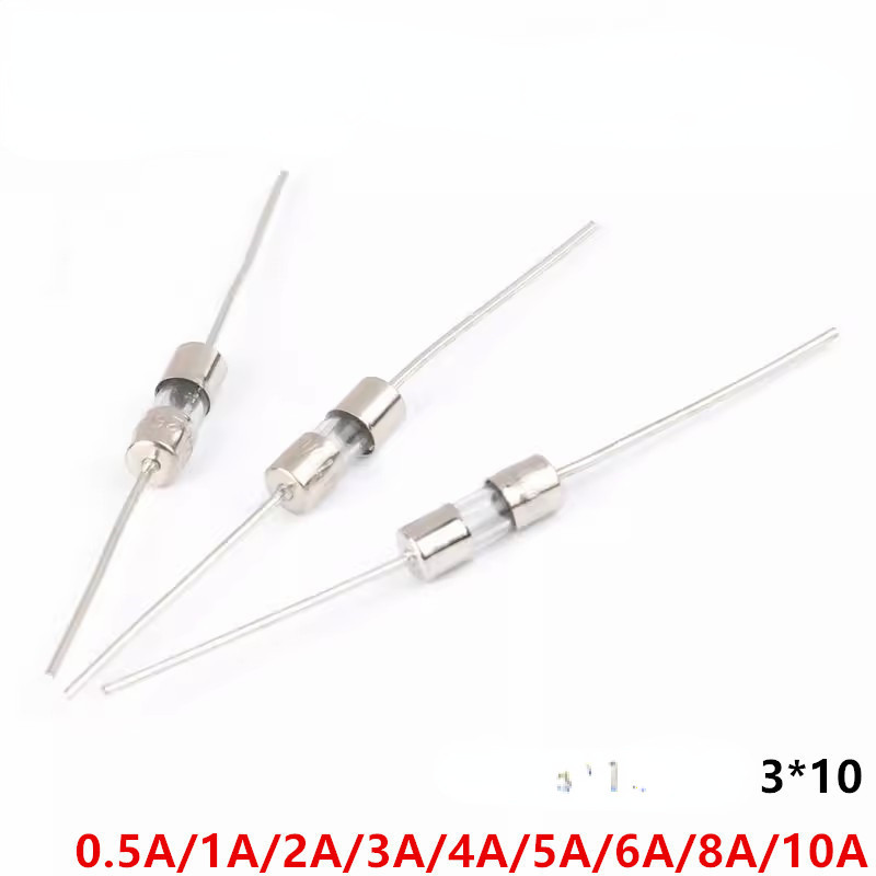 10pcs พร้อมฟิวส์ตะกั่ว Pin 3 * 10 ฟิวส์ 250V0.5A 1 2 3 4 5 6.3 8 10A 3.6 X10MM Plug-In ฟิวส์ 3.6 * 10 มม.