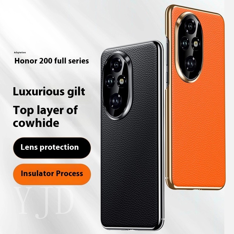 เคสสําหรับ Honor 200 Pro หรูหราหนัง Electrocermic PC เคสโทรศัพท์กันกระแทก