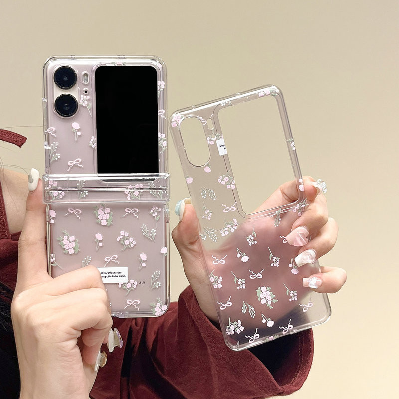 เคสโทรศัพท์แบบพับได้สําหรับ Oppo Find N2 N3 Flip Fresh เศษดอกไม้ขนาดเล็กเคสโทรศัพท์ TPU แบบแข็ง