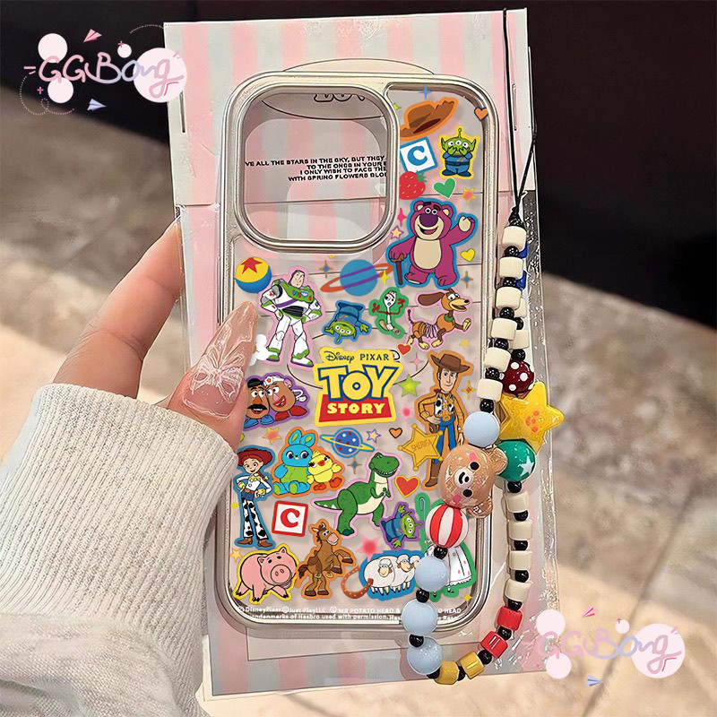 ของเล่นสตาเบอร์รี่หมีลอตโซ่ลักชูรี่ชุบไฟฟ้า IPhone 11 15 13 SE 2020 XR 12 14 Pro Max 8 7 Plus X XS M