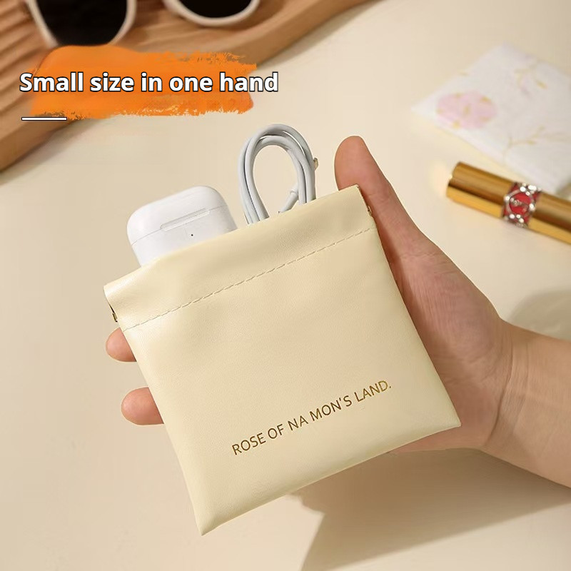 ALYTH   กระเป๋าลิปสติก กระเป๋าเครื่องสำอางค์ กระเป๋าใส่เหรียญ PU แบบพกพา เก็บเหรียญ กุญแจ หูฟัง ลิปสติก อเนกประสงค์