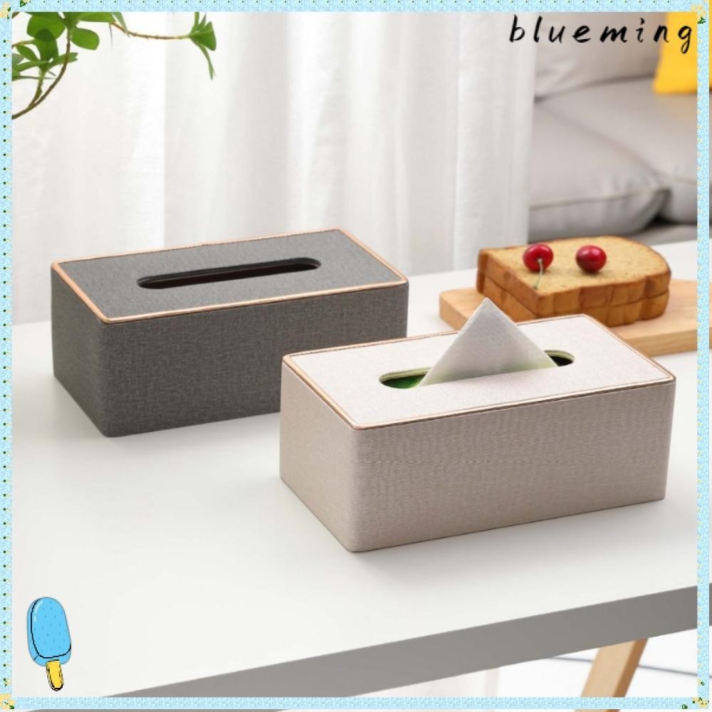 Blueming2 กล่องทิชชู่ หนัง PU ทรงสี่เหลี่ยมผืนผ้า ความจุขนาดใหญ่ สําหรับห้องน้ํา 1 ชิ้น