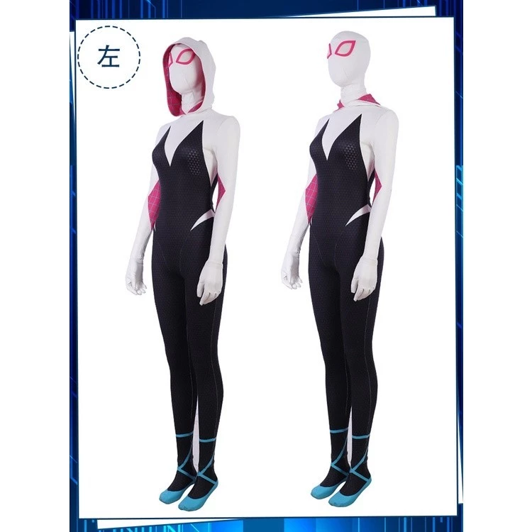 Gwen หญิง Spider-Man cos Spider-Man คู่ขนานจักรวาล jumpsuit คอสเพลย์เครื่องแต่งกายเสื้อผ้าเทศกาลหญิงคอสเพลย์ชุด thumbnail 9
