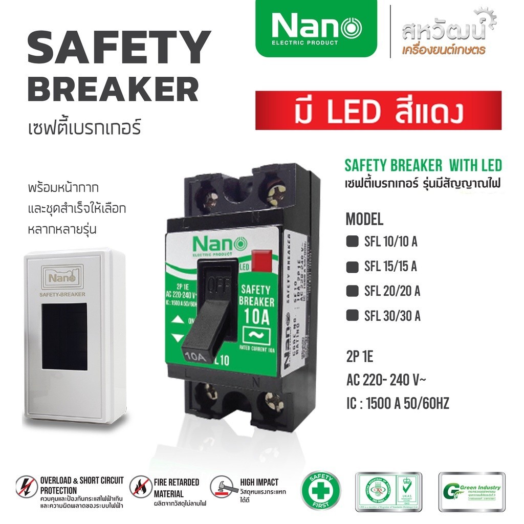 เบรกเกอร์ NANO ชุดเบรกเกอร์ พร้อมกล่อง 10A 15A 20A 30A เซฟตี้เบรกเกอร์ เบรคเกอร์ breaker