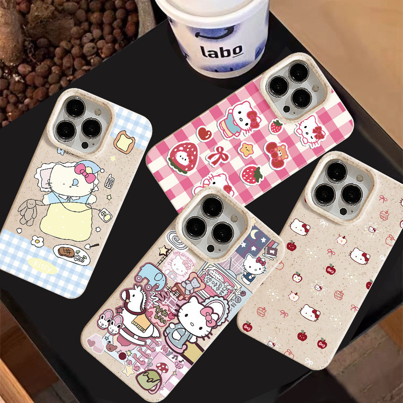 ลายตาราง ลาย Hello Kitty สุดน่ารัก ลายแอปเปิ้ลโ เคสไอโฟน 16 11 14 13 15 12 Pro MAX 7Plus 7 6 14 8 15 16 Plus X XS XR MAX
