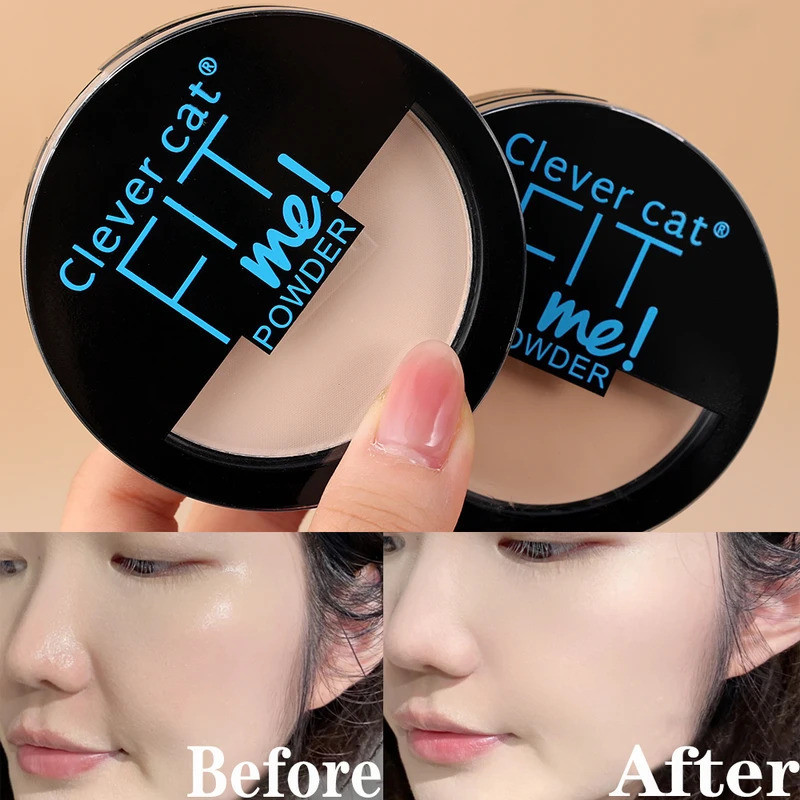 1pc Natural Mineral Pressed Powder Face คอนซีลเลอร์ Foundation Compact Powder พร้อมพัฟควบคุมน้ํามัน 