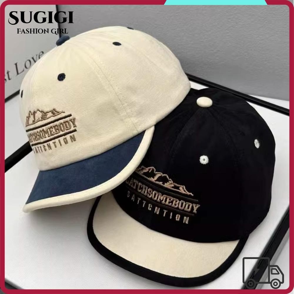 Sugigi หมวกเบสบอลคู่, หมวกตกปลาปีกสั้นแบบปรับได้, ขายร้อน Retro Breathable Solid Hip Hop Gorras ของขวัญ