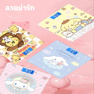 เครื่องชั่งดิจิตอล ชั่งลายการ์ตูน ชั่งน้ำหนัก แสดงอุณหภูมิ ชาร์จUSB ชั่งได้0.1-180kg. แม่นยำ0.1 แถมสายชาร์จและสายวัด