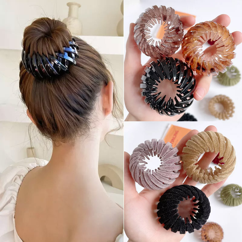 Lazy Birds Nest Hairpin ผู้หญิงด้านหลังหัวแหวนคว้าคลิป Bun ผมหางม้าอุปกรณ์เสริมผมผู้หญิง
