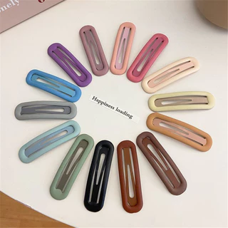 เรียบง่ายสีทึบเคลือบกิ๊บอเนกประสงค์เรียบคลิปด้านข้างด้านหลังของหัวกิ๊บแฟชั่นเครื่องประดับผม1/2ชิ้น