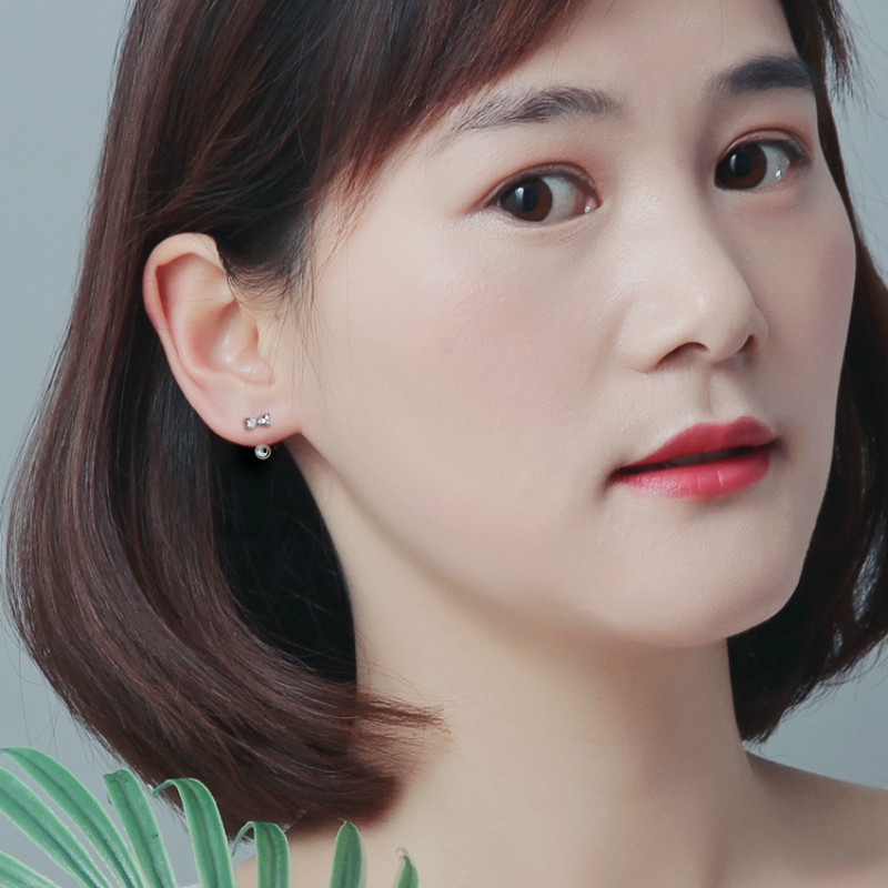 ส925เงินสเตอร์ลิงสกรูลวดลายโบว์สตั๊ดต่างหูผู้หญิงเจาะต่างหูชุดสําหรับเด็กต่างหูเงินชุดทุกวันสไตล์หวานอุปกรณ์เสริมเครื่อ - รูปที่ 2