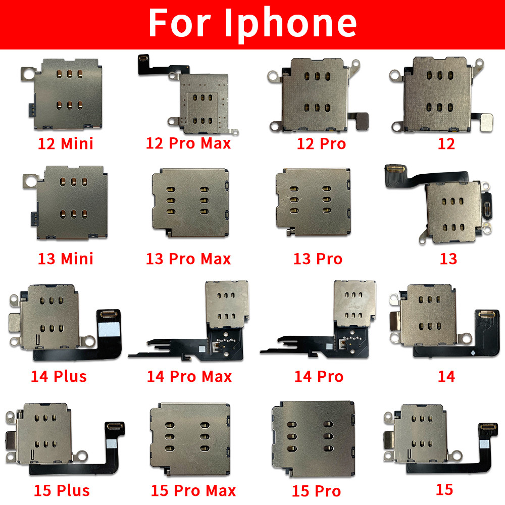 สําหรับโทรศัพท์ 15 14 13 12 Pro Max Mini Plus ถาดซิมผู้ถือ Reader Flex Cable อะไหล่