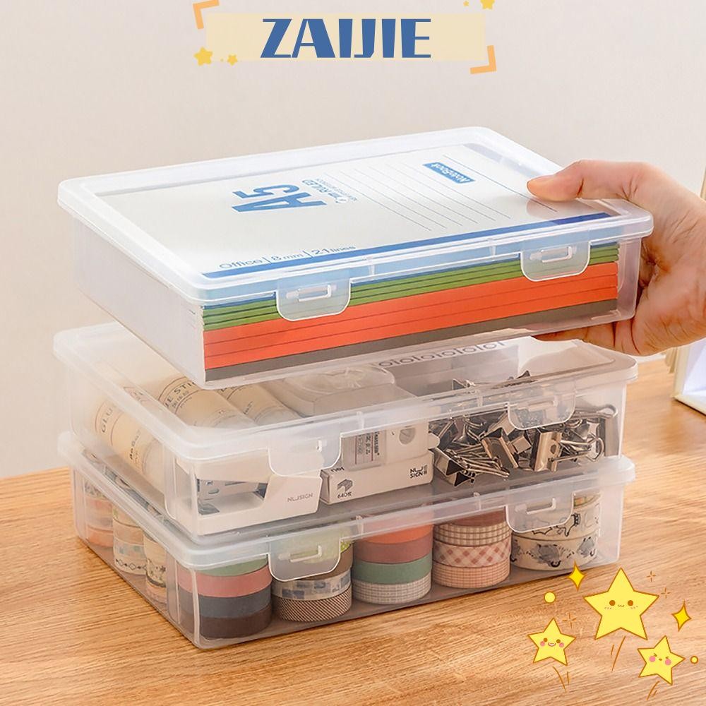 Zaijie24 กล่องแฟ้มพลาสติกใส ขนาด A4 A5 อเนกประสงค์ จุของได้เยอะ สําหรับใส่เอกสาร ใช้ในบ้าน สํานักงาน โรงเรียน 1 ชิ้น