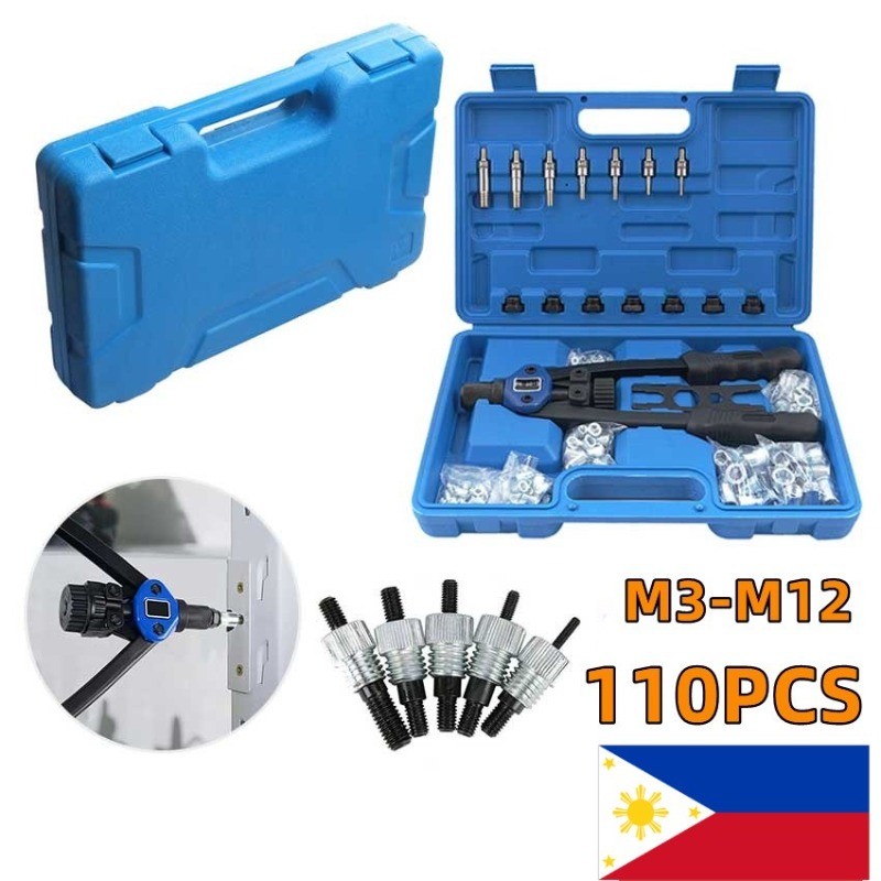 110pcs  Machine Set Hand Riveter  Riveting Tools Threaded Repairing Insert Insert Hand Tool M3 M4 M5