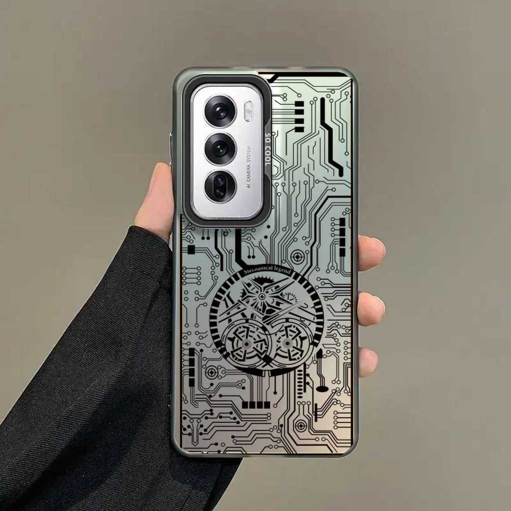 [คลังสินค้าพร้อม]เลเซอร์เคสโทรศัพท์สําหรับOPPO Reno 12 11 10 Pro 5G 11F 8T 8Z 7Z 6 5G 5 4GกรณีMatte Anti Drop Softฝาครอบป้องกันรูปแบบ23