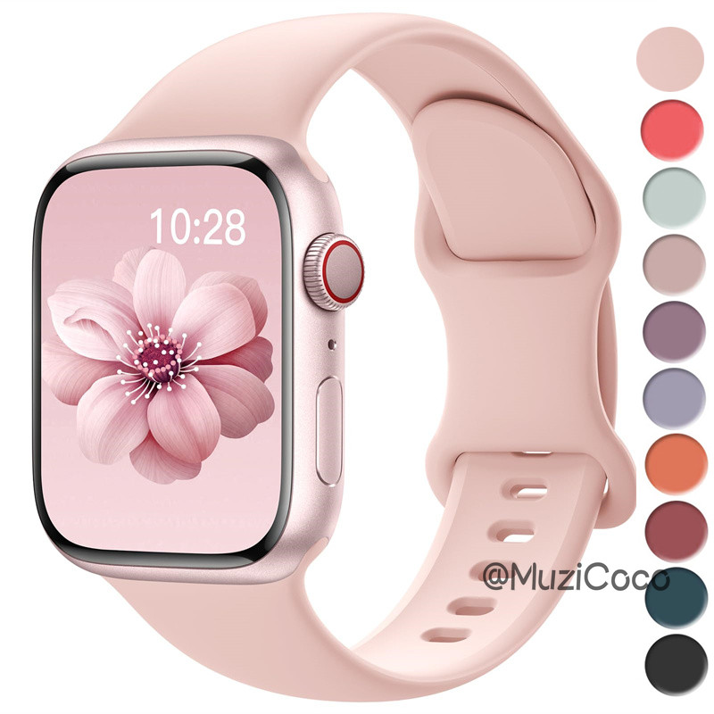 ซิลิโคนกีฬาสําหรับ Smart watch Ultra 49 มม.Series 9-8-7 41 มม.45 มม.Correa 44 มม.40 มม.สร้อยข้อมือกันน้ํา iwatch 6 5 4 SE สายคล้อง