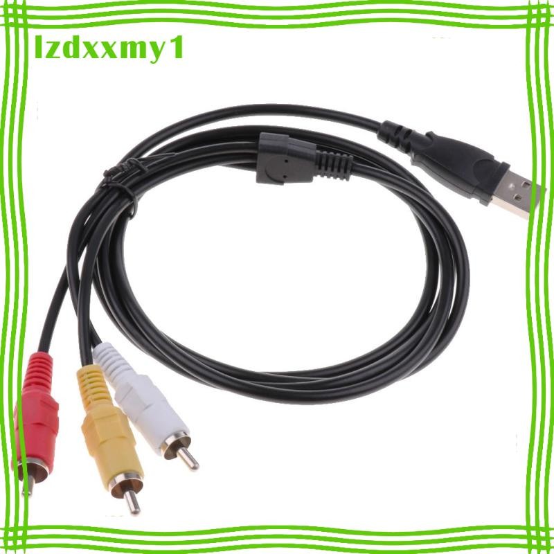 [ 1pcs USB to RCA Cable1.5m USB Male to 3 RCA Male Splitter AV Adapter Cable