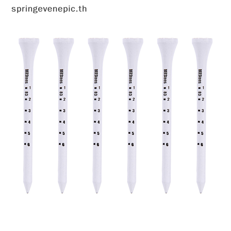 Springevenepic 50PCS Professional Golf Tees 83 มม.สีขาวกอล์ฟไม้ Tee Scale Golf Tees ใหม่