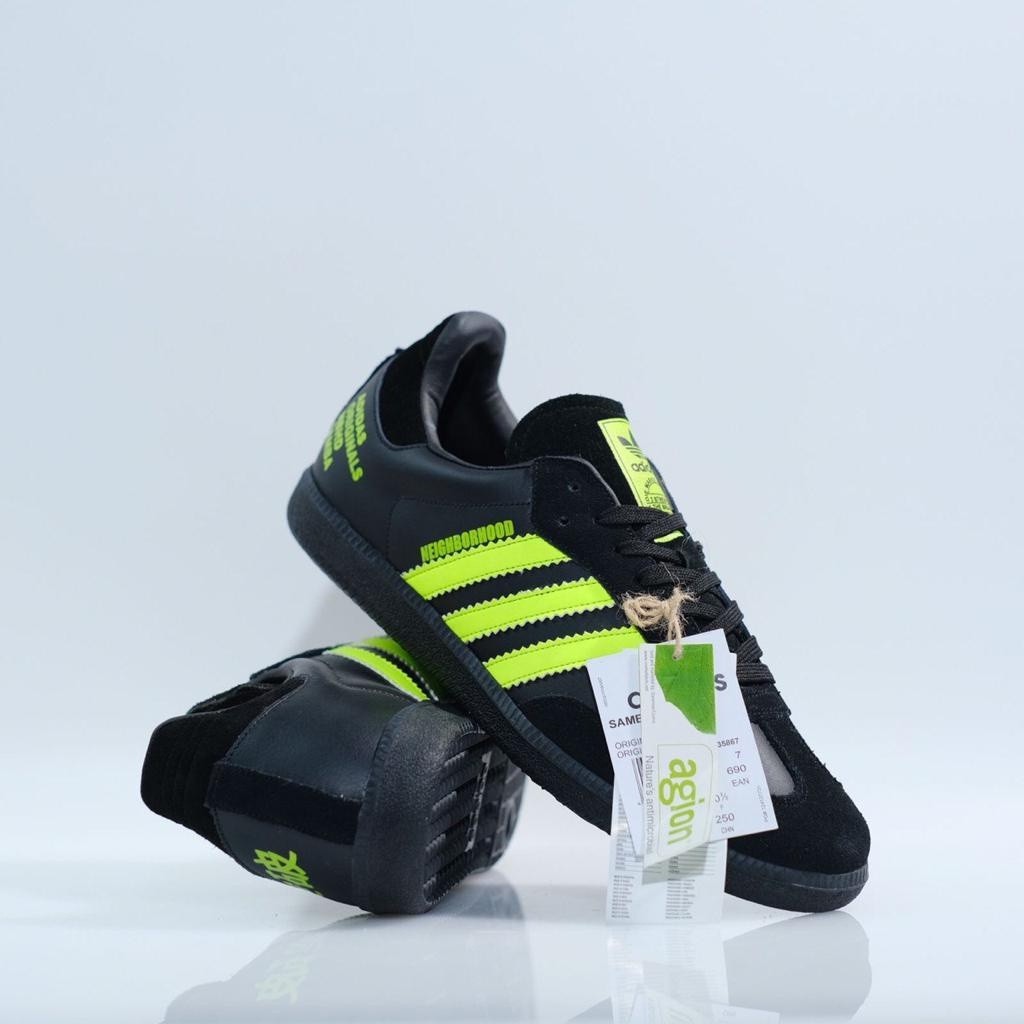 Adidas SAMBA X NEIGHBORHOOD BLACK LIME ORIGINAL SNEAKERS/Men Women Shoes/ADIDAS ORIGINAL