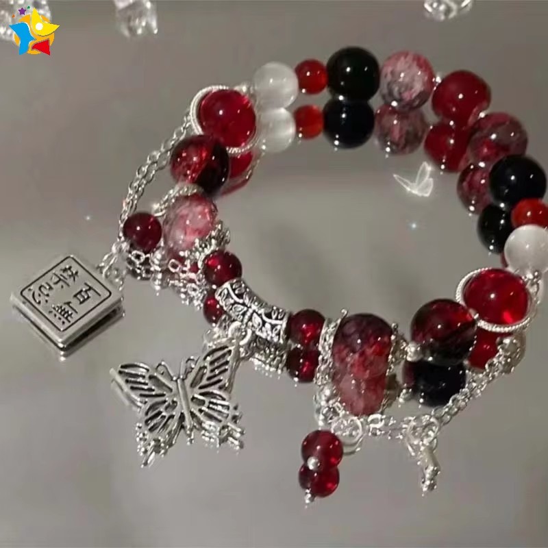 อะนิเมะ Tian Guan Ci Fu จี้ผีเสื้อสร้อยข้อมือ Xie Lian Hua Cheng Heaven อย่างเป็นทางการs Blessing ลูกปัดสร้อยข้อมือเครื่องประดับของขวัญ