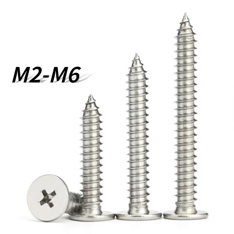[NXY] 304 สแตนเลสหัวแบน Phillips สกรูแตะตัวเองหัวบางขนาดใหญ่สกรูแตะตัวเองสกรูสกรูสกรูไม้ M2M2.3M2.6M