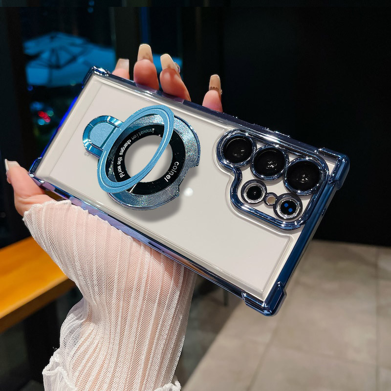 SAMSUNG กันชนเกราะกันกระแทกขาตั้งแม่เหล็กสําหรับsamsung Galaxy S24FE S25 S22 S23 S24 Ultra Plus S23F