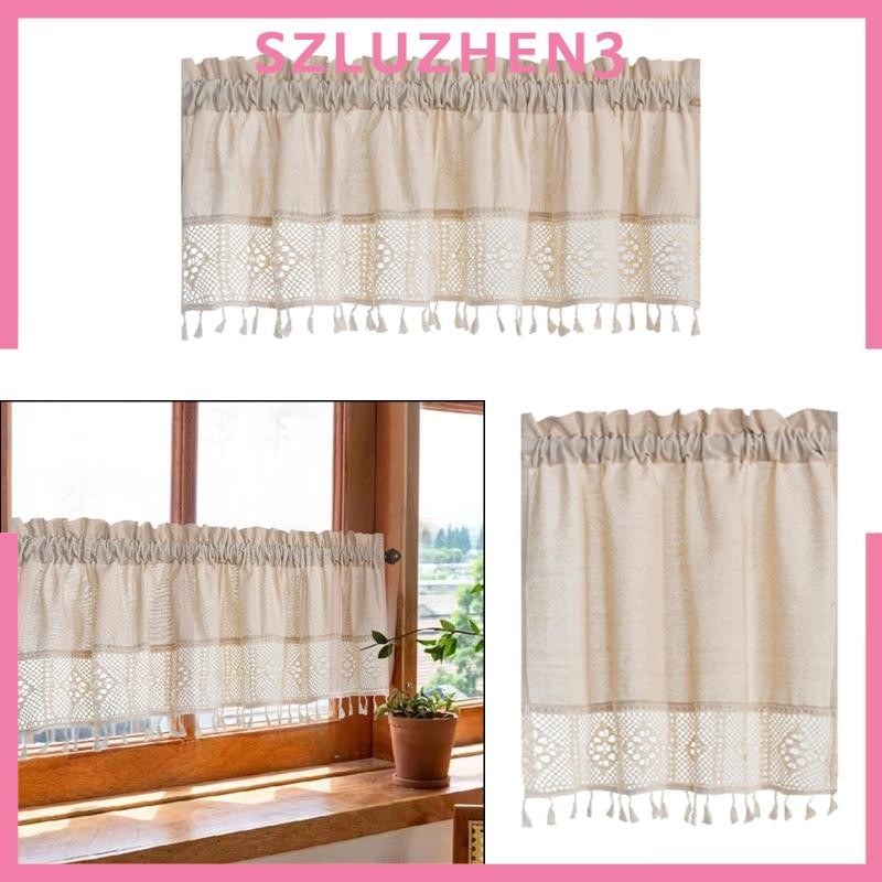 แนะนำ ผ้าม่าน [Szluzhen3] ผ้าม่านสั้น ระบายอากาศ สําหรับตกแต่งบ้าน ห้องนั่งเล่น ราคาพิเศษ มีเก็บเงินปลายทาง