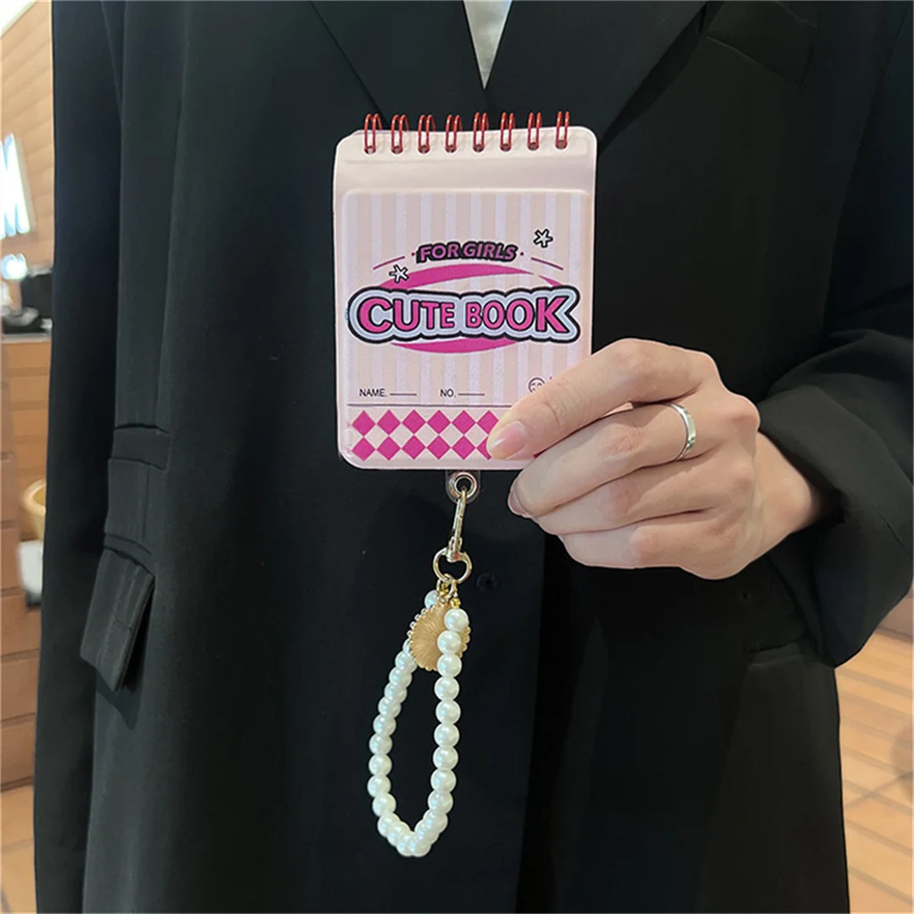Luken เกาหลีน่ารักโน้ตบุ๊คลายเคสโทรศัพท์พร้อมสร้อยข้อมือ Pearl Bow Pendent สําหรับค้นหา N2 Flip N2Fl