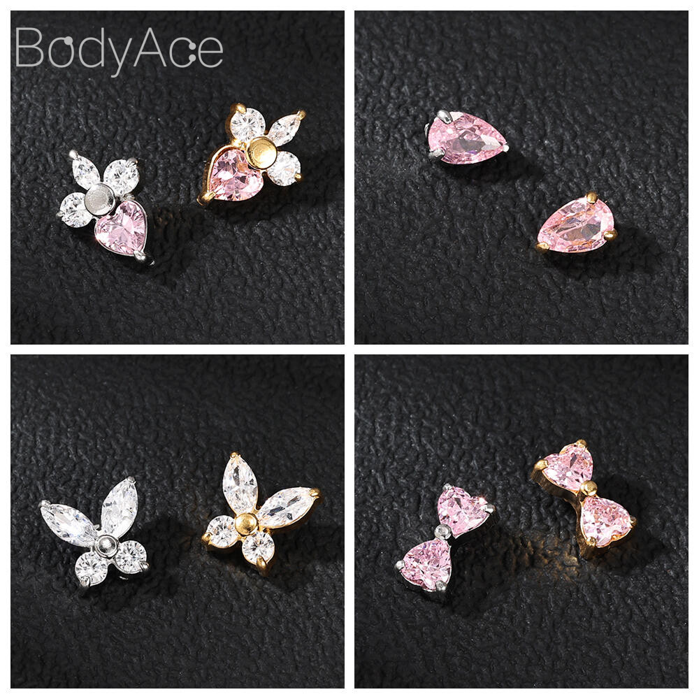Bodyace 1 Pc อุปกรณ์เสริมสแตนเลส 16G Skin Diver อุปกรณ์เสริมผีเสื้อ Dermal Anchor อุปกรณ์เสริม Silver Microdermal เจาะอุปกรณ์เสริม - รูปที่ 4