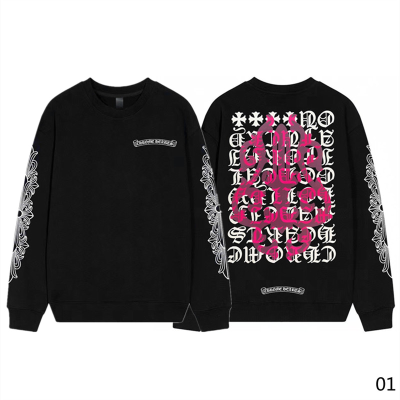 เสื้อสเวตเตอร์กีฬา Chrome Hearts Original เสื้อสเวตเตอร์คู่รัก เสื้อสเวตเตอร์คอกลม เสื้อสเวตเตอร์ผ้าฝ้าย