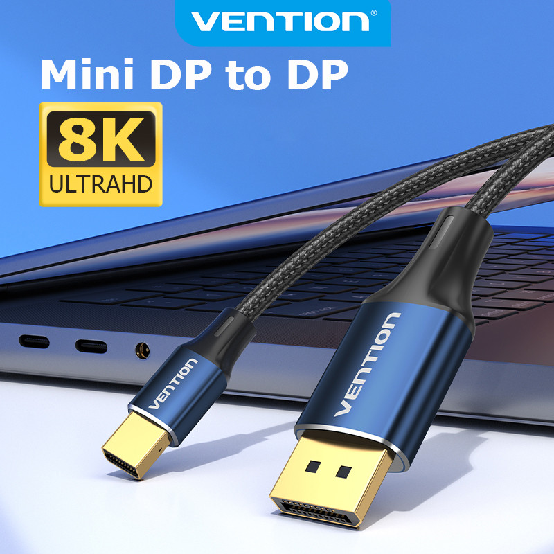 Vention Mini DP เป็น DP 1.4 สายเคเบิล 240Hz 8K 60Hz ลวดถักเปีย ความเร็วสูง พอร์ตแสดงผล ขนาดเล็ก เป็น DP HD สายเคเบิล สําหรับแล็ปท็อป PC TV สายเคเบิลจอภาพเกมมิ่ง