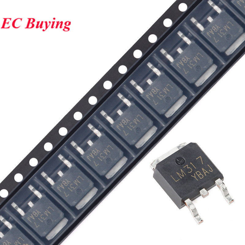 10 ชิ้น/5 ชิ้น LM317 TO-252 317 TO252 40 โวลต์ 1.5A สามเทอร์มินัลบวกตัวควบคุมแรงดันไฟฟ้าชิป IC