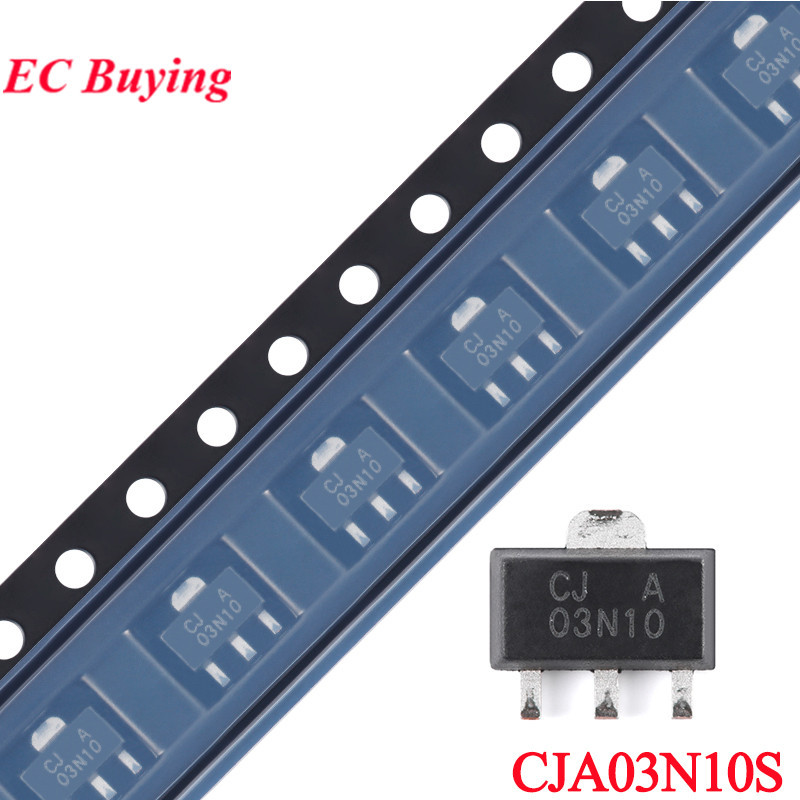20 ชิ้น/5 ชิ้น CJA03N10S 03N10 03N10S SOT-89-3L N-channel 100V 3A MOSFET Field Effect Tube ชิป IC