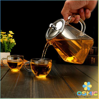 MIC แก้วกาชงชา ตัวกรองสแตนเลส ก้นออกแบบเป็นเหลี่ยม ไลฟ์สไตล์เม็กซิโก Glass teapot