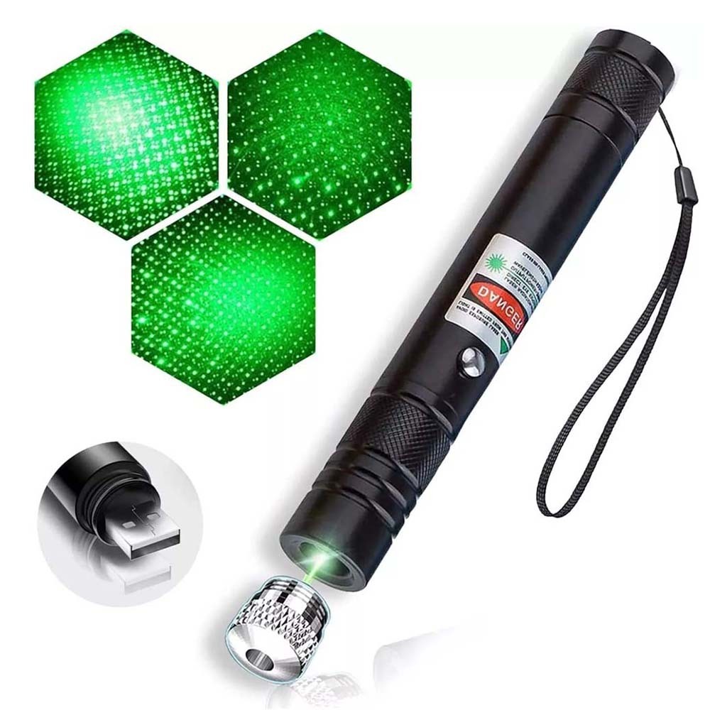 Strong Beam 2000m Green Laser Pointer Pen 532nm Lazer Torch USB Rechargeable