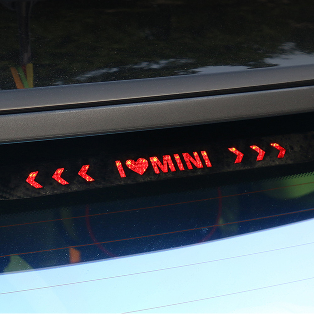 รถคาร์บอนไฟเบอร์ไฟเบรคสูงสติกเกอร์ตกแต่งสําหรับ Mini Cooper One JCW Countryman Clubman F55 F56 R55 R56 R60 F60 จัดแต่งทรงผมรถ