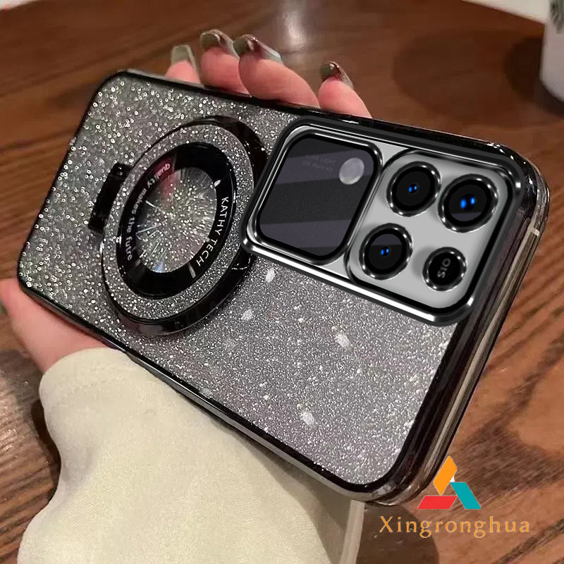 ปลอกvivo V30 5G V29 5G V29E V27 5G V27E V25 V25E V30 Pro 5GหรูหราElectroplated Glitterเคสโทรศัพท์Tective Shellใสกันกระแทกพร้อมวงเล็บ