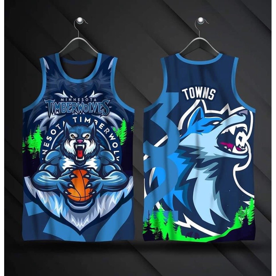 Wolves 01 Karl Anthony Towns Jersey ปรับแต่งชื่อและหมายเลขเท่านั้นเสื้อบาสเก็ตบอลระเหิดเต็มรูปแบบ