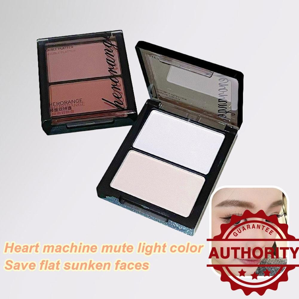 Herorange แป้งไฮไลท์เนื้อแมท 2 สี Smooth Makeup Face Highlighter ติดทนนาน O9z7