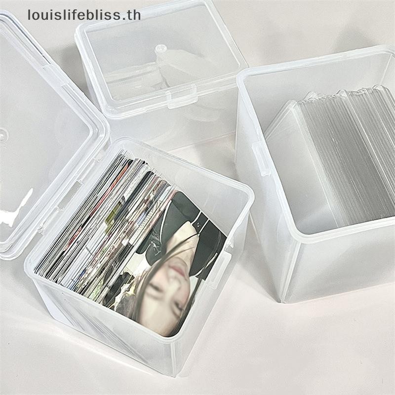 Louislifebliss Photocards กล่องเก็บของสติกเกอร์โปร่งใสเกาหลี Idol Card Holder โต๊ะจัดเก็บการจําแนกกล่องเครื่องเขียนใหม่
