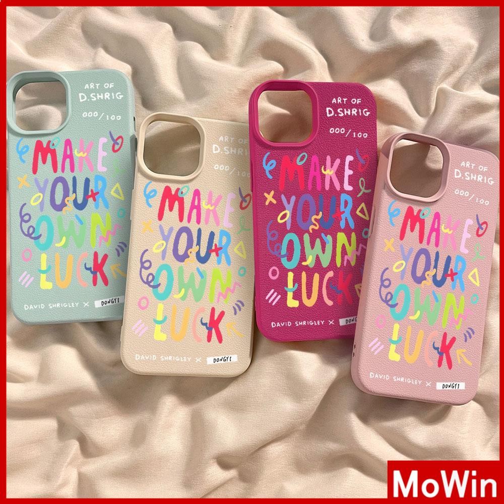 Movin - เคส iPhone 16 Pro Max iPhone 11 เคสหนังเนื้อนิ่มสีแคนดี้ TPU ตัวอักษรภาษาอังกฤษสีสันสดใส Compatible With iPhone15 Pro max 14 13 12 Pro max XS XR 7 Plus 8 Plus