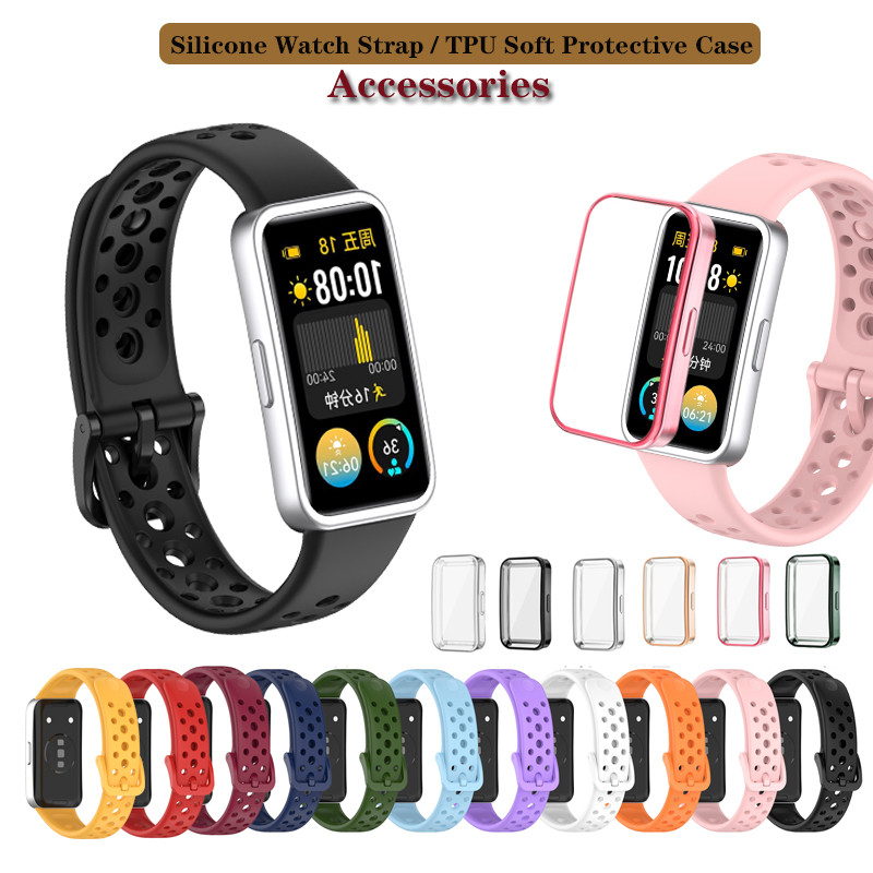 สายรัดซิลิโคนอ่อนนุ่ม / เคส TPU สําหรับ Huawei Band 9 / 8