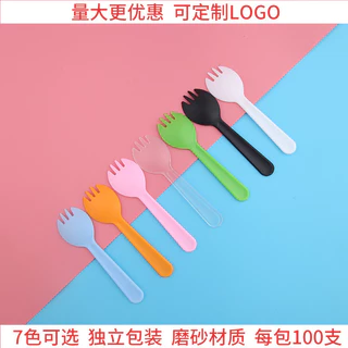 [ถูกที่สุด!] ช้อนพลาสติก ช้อน 1แพค100ชิ้น ใส่ถุงแยกทุกชิ้น ส้อมแบบใช้แล้วทิ้ง ช้อนเค้ก
