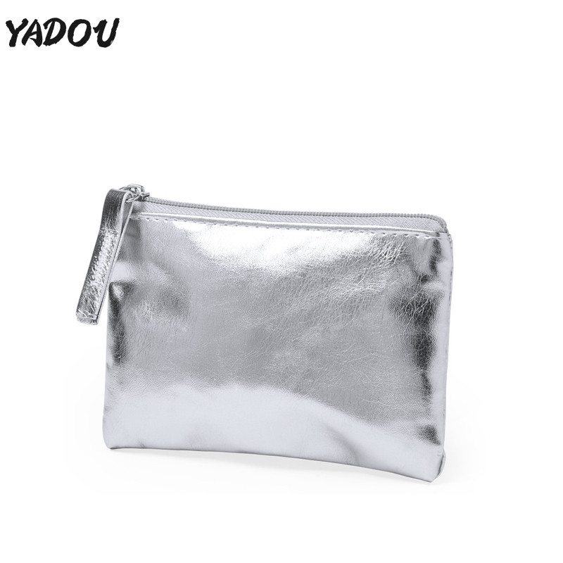 Yadou กระเป๋าใส่เหรียญแบบพกพาแฟชั่นเรียบง่ายกันน้ํา PU สไตล์เกาหลี