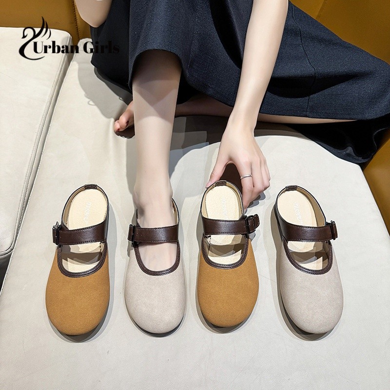 Birkenstocks รองเท้าผู้หญิง2024ใหม่ใส่ด้านนอกแพลตฟอร์มแฟชั่นรองเท้าแตะ Bocen ปิดหัวรองเท้าชั้นเดียวแบบสวมสำหรับคนขี้เกียจ