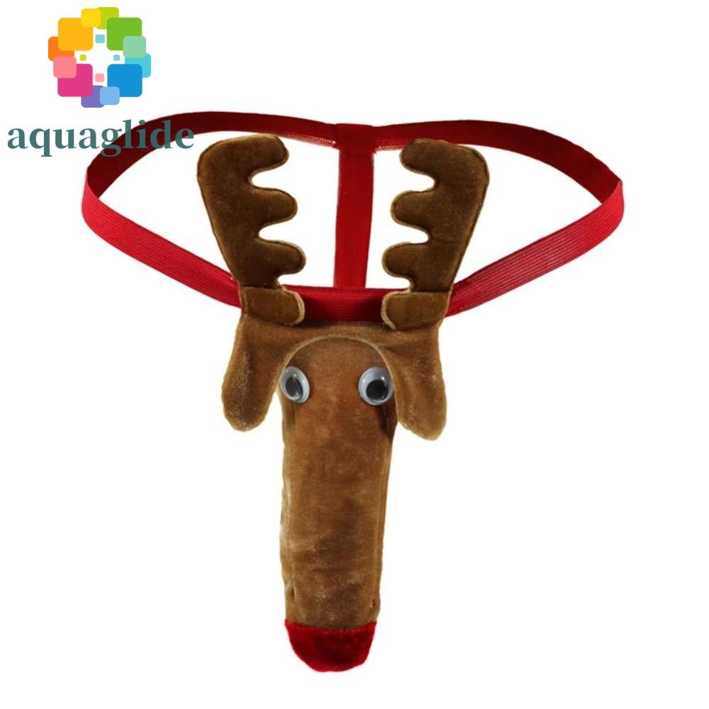 Aquaglide Elephant Nose Thongs, กางเกงในชายคริสต์มาส Elk, กางเกงกวางเรนเดียร์น่ารักตลก T Back กางเกงชาย
