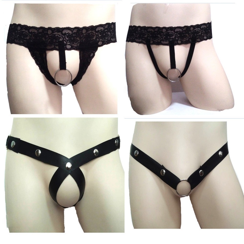 [LSAR] กางเกงชั้นในกลวงลูกไม้เซ็กซี่ซีทรูสําหรับผู้ชายชุดชั้นใน Clubwear Thongs กางเกง