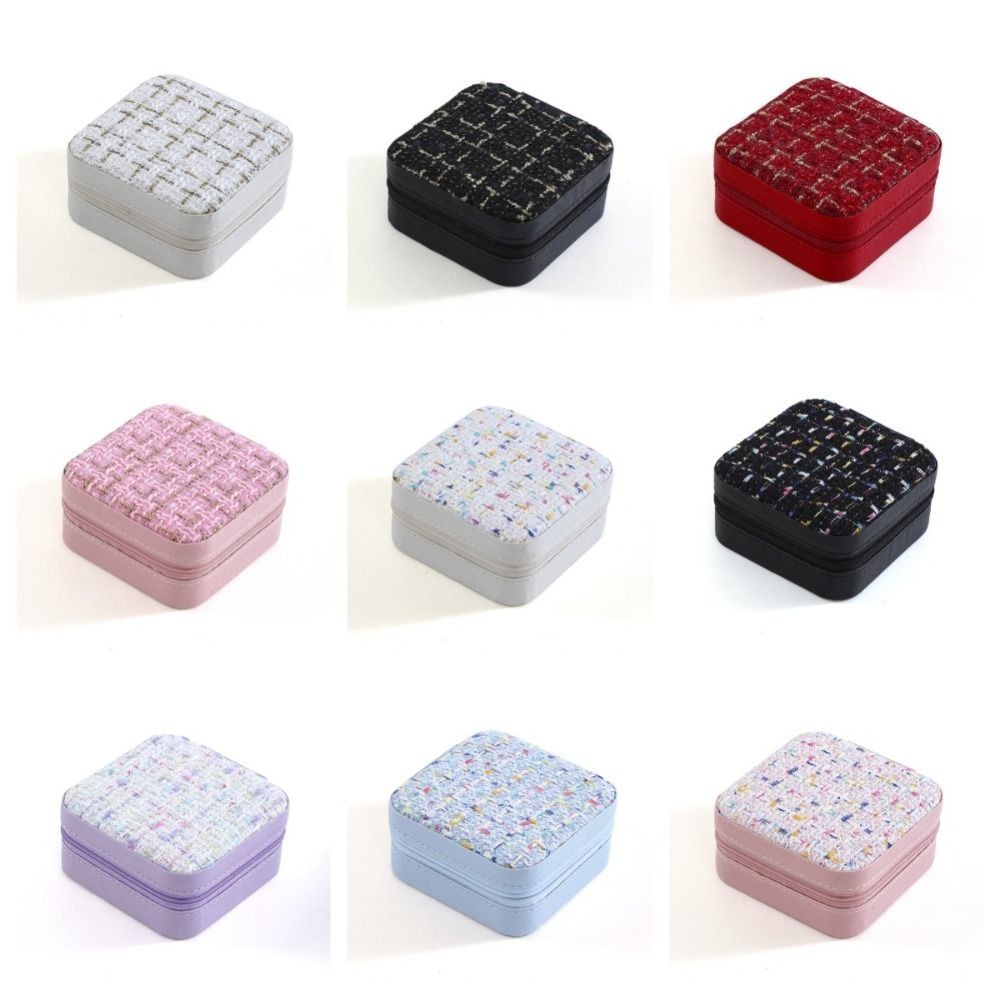 กล่องใส่เครื่องประดับกำมะหยี่ ออแกไนเซอร์ ของขวัญ แหวน ต่างหู ที่วางจอแสดงผล กล่องเก็บเครื่องประดับอัญมณี มีซิป - รูปที่ 5