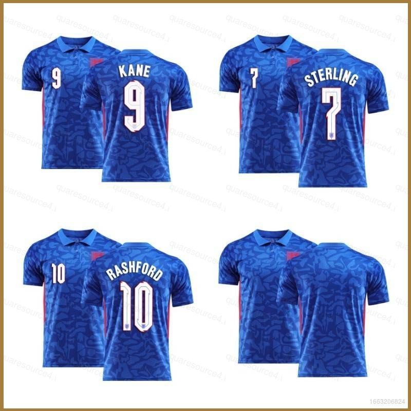 2021 เสื้อฟุตบอลทีมชาติอังกฤษ Away เกม Jersey Tshirt Tops Kane Sterling Rashford Soccer Jersey Loose